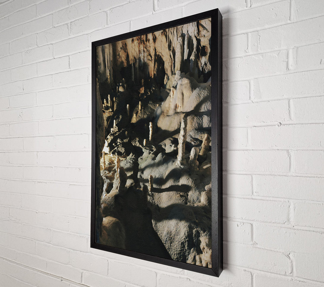  A Canvas Print of Gray Cave Formations Canvas Art