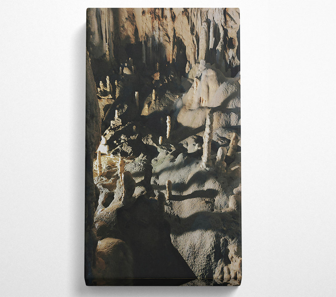  A Canvas Print of Gray Cave Formations Canvas Art