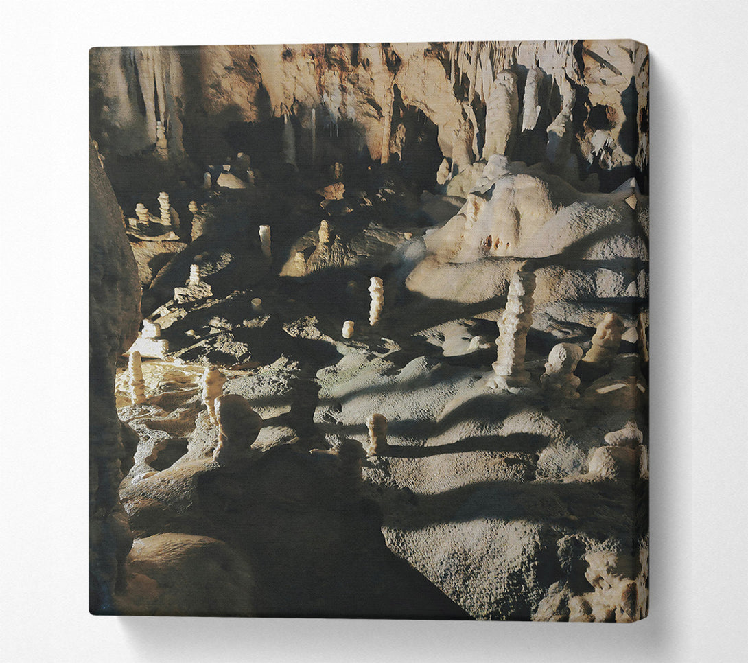  A Canvas Print of Gray Cave Formations Canvas Art