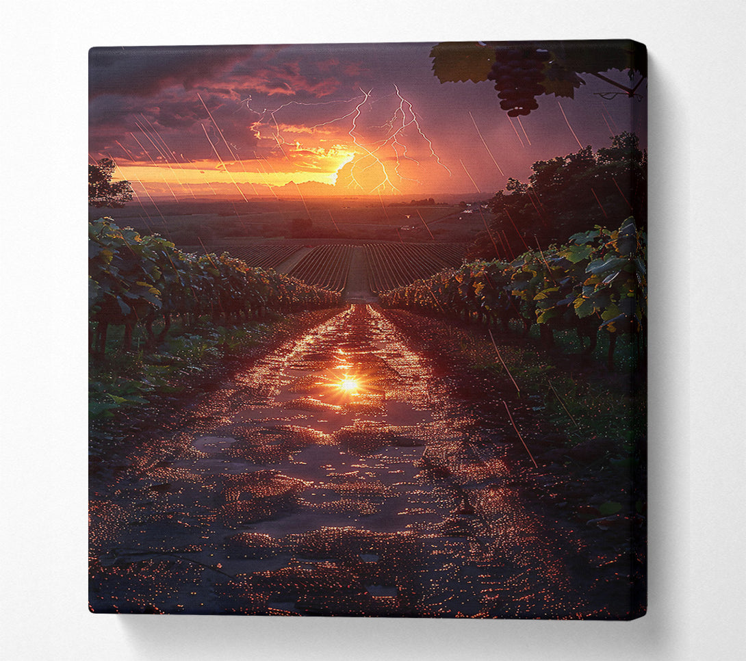  A Canvas Print of Orange Sunset Path Canvas Art