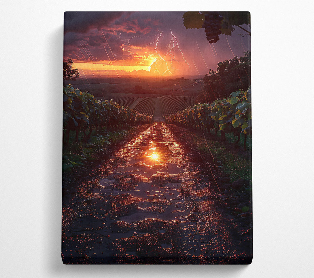  A Canvas Print of Orange Sunset Path Canvas Art
