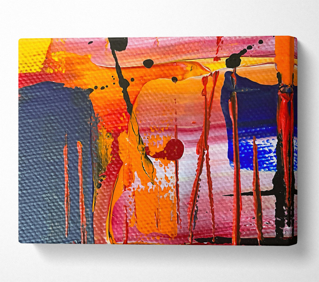  A Canvas Print of Orange Abstract Expressionism Canvas Art