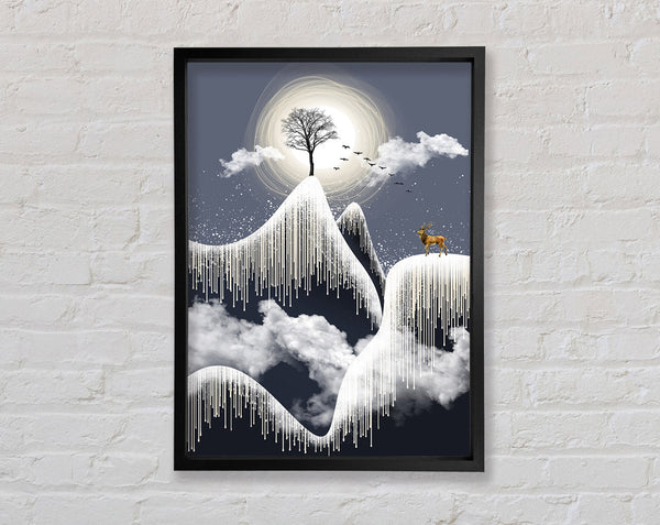 Gold Stag Mountain Framed Print