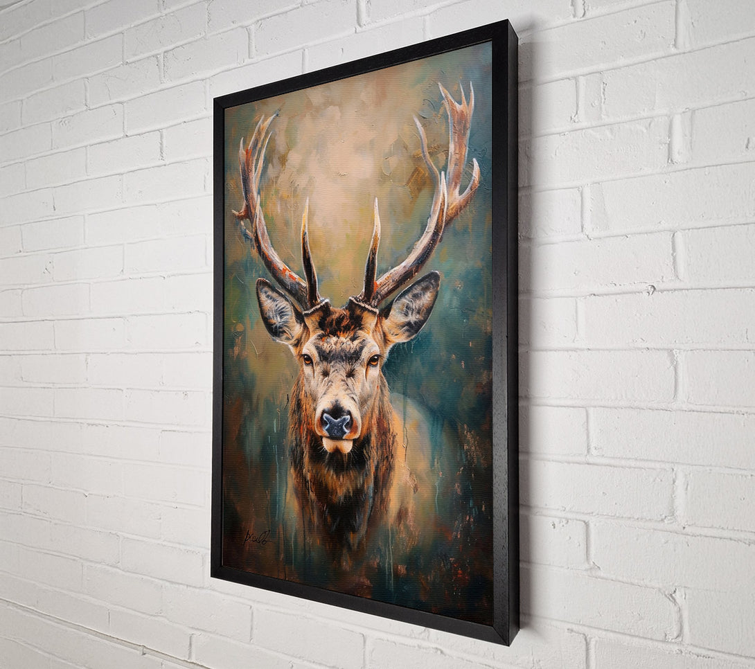  A Canvas Print of Golden Stag Gaze Canvas Print
