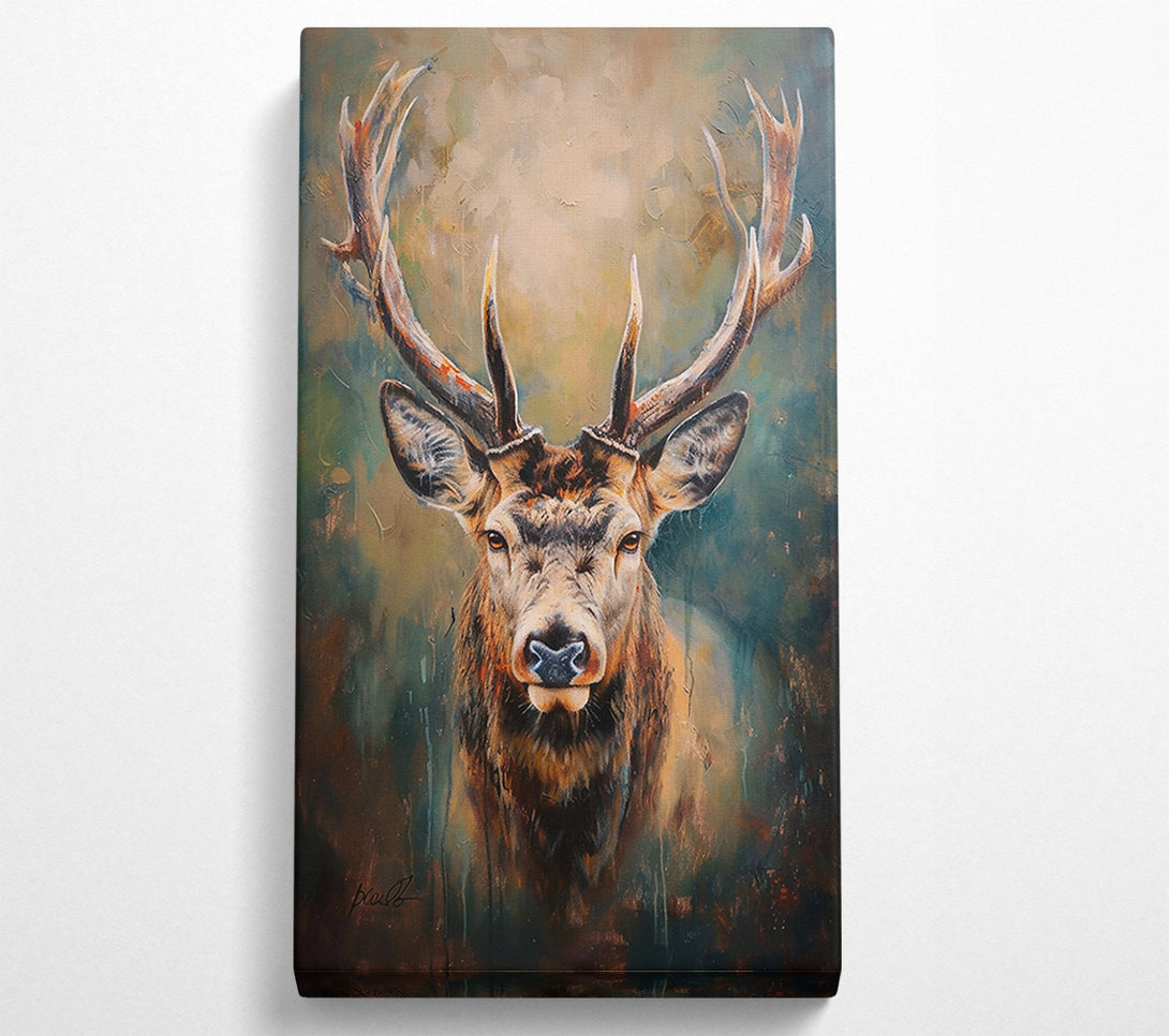  A Canvas Print of Golden Stag Gaze Canvas Print