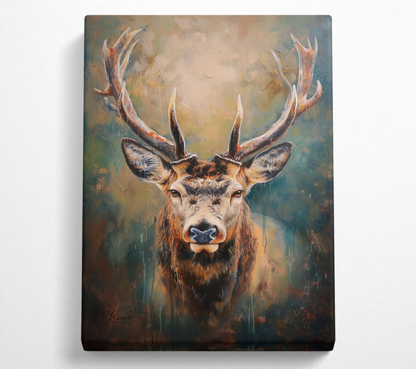 A Canvas Print of Golden Stag Gaze Canvas Print