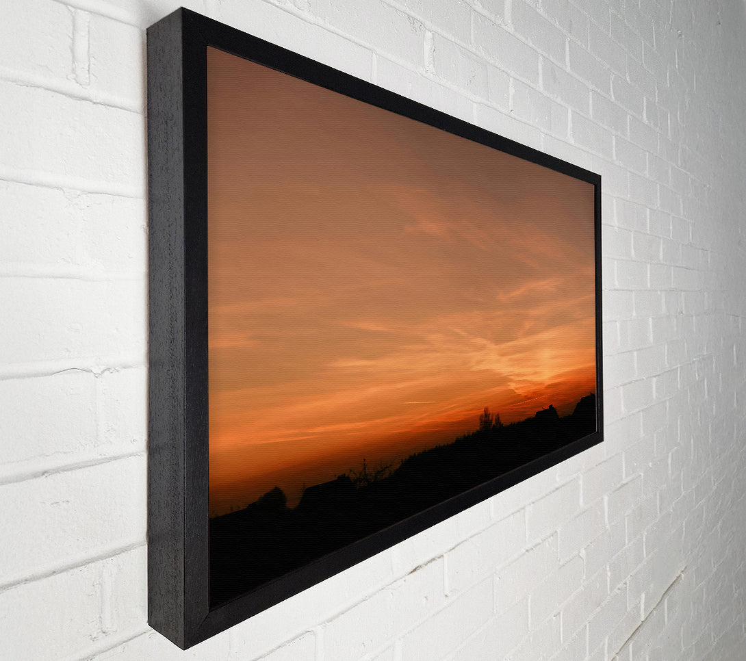  A Canvas Print of Orange Sky Silhouette Canvas Wall Art