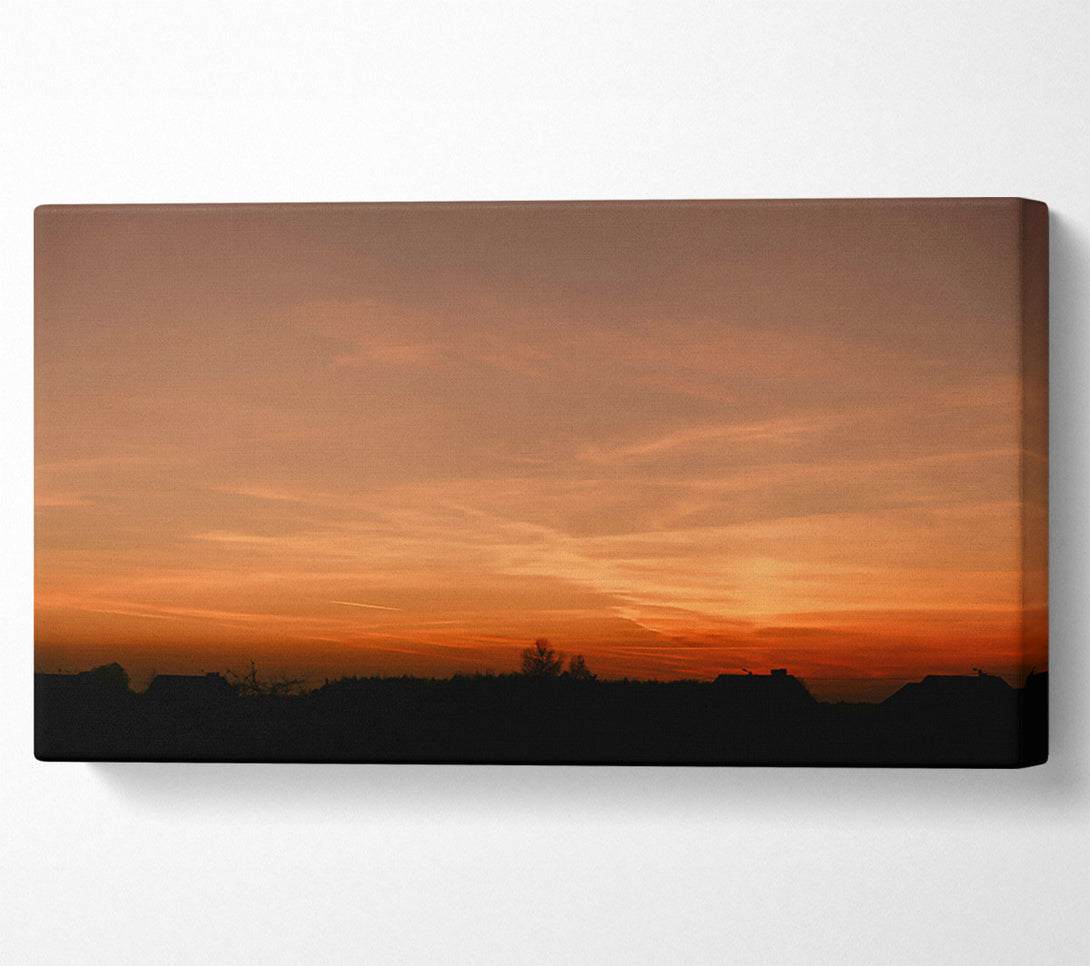  A Canvas Print of Orange Sky Silhouette Canvas Wall Art