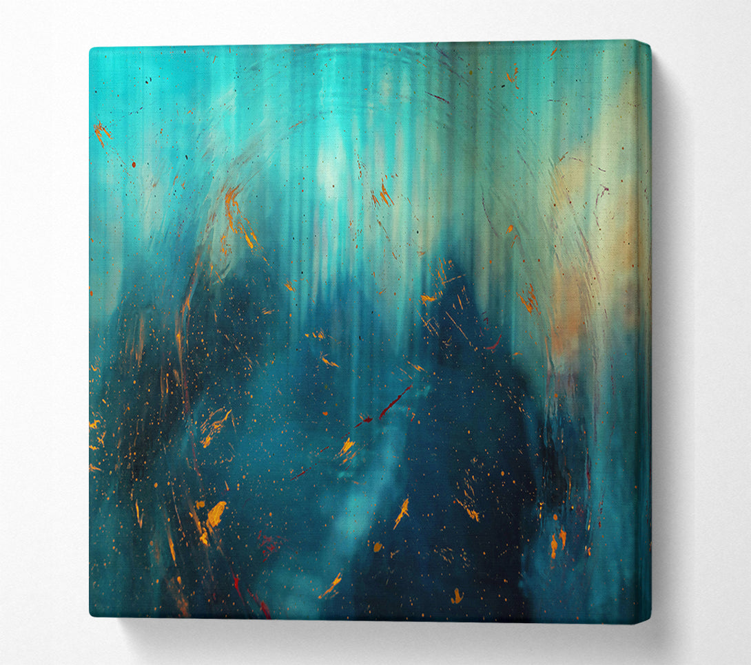  A Canvas Print of Teal And Gold Dreams Canvas Wall Art