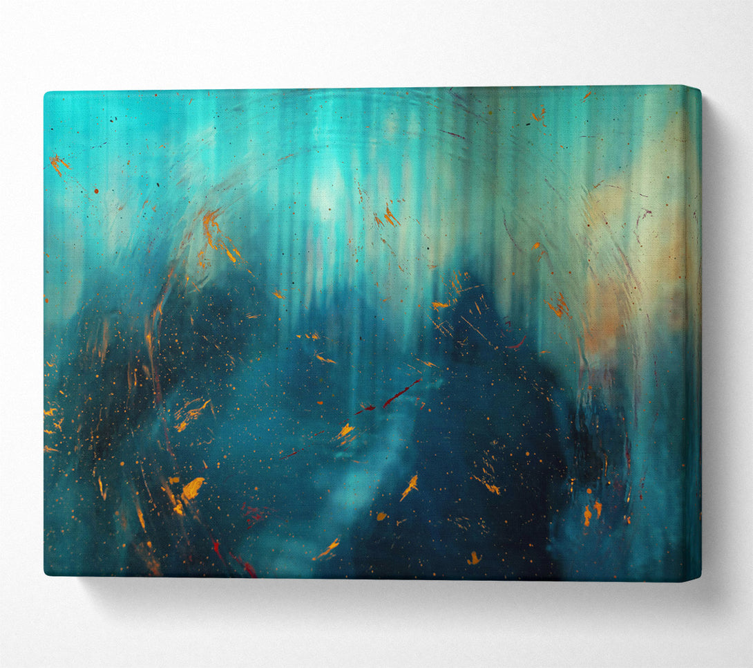  A Canvas Print of Teal And Gold Dreams Canvas Wall Art