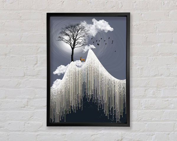 Gold Stag Peak Framed Print