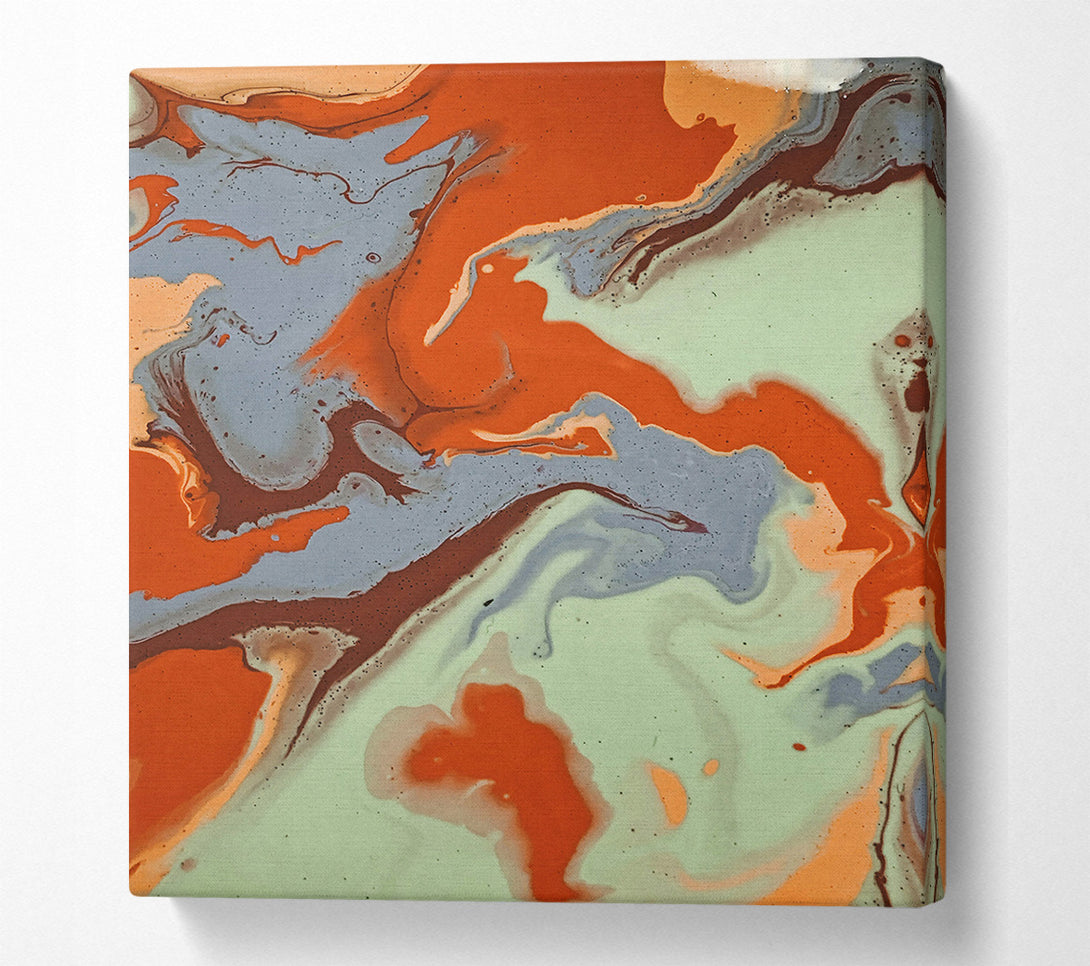  A Canvas Print of Orange Abstract Swirls Canvas Print