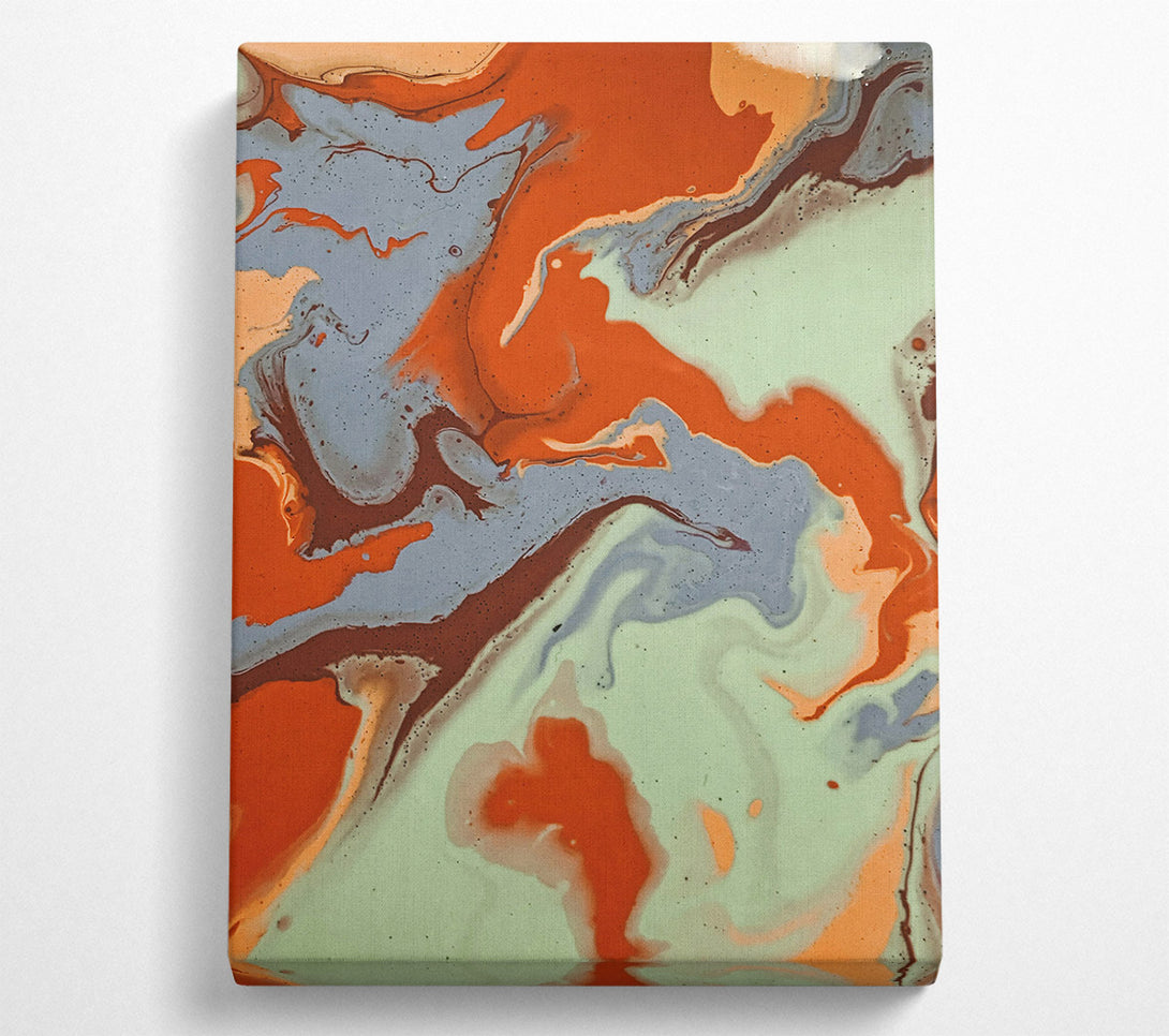  A Canvas Print of Orange Abstract Swirls Canvas Print