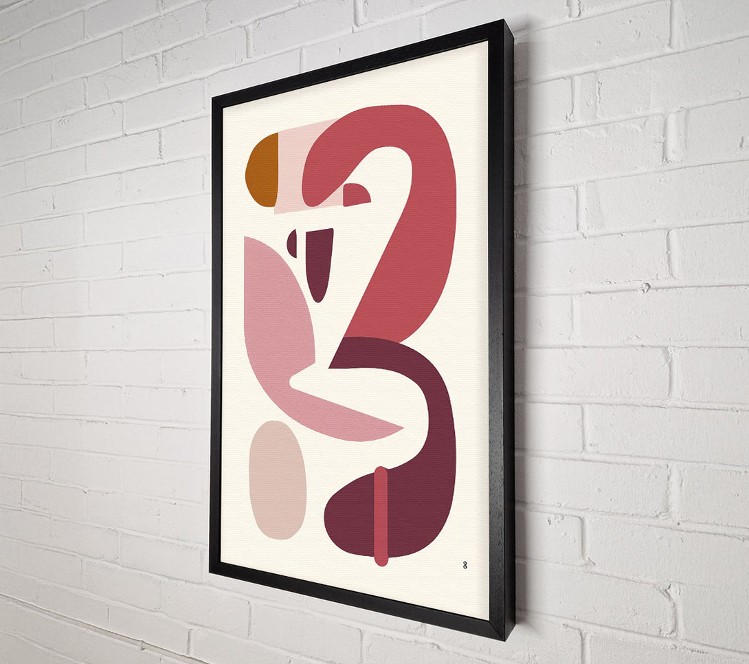  A Canvas Print of Crimson Abstract Shapes Canvas Art