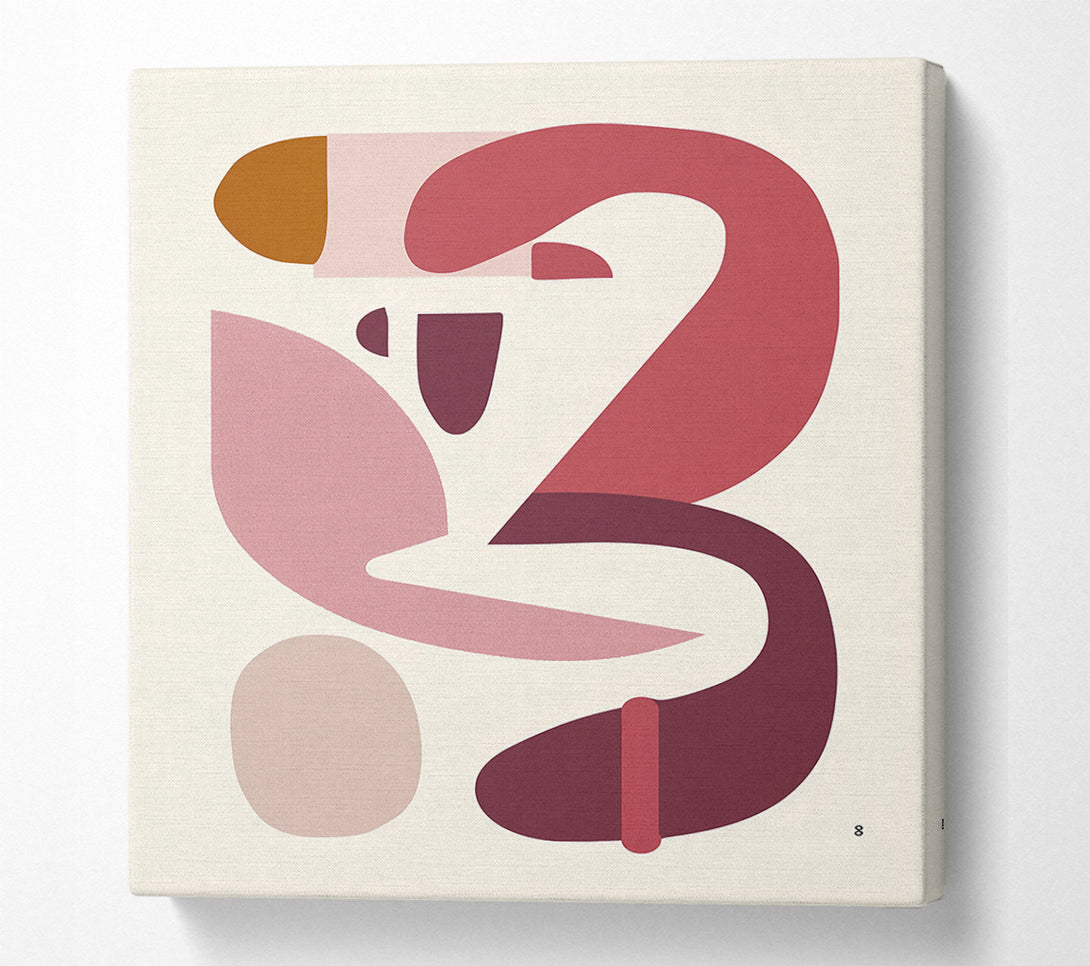  A Canvas Print of Crimson Abstract Shapes Canvas Art