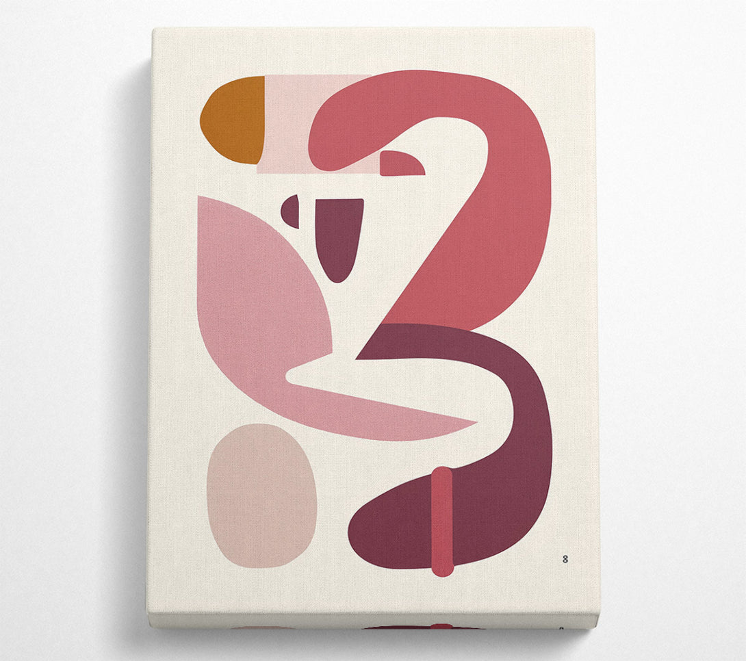  A Canvas Print of Crimson Abstract Shapes Canvas Art