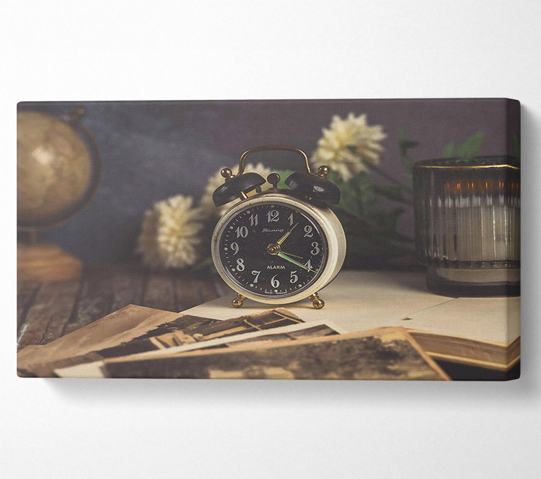  A Canvas Print of White Alarm Clock Memories Canvas Art
