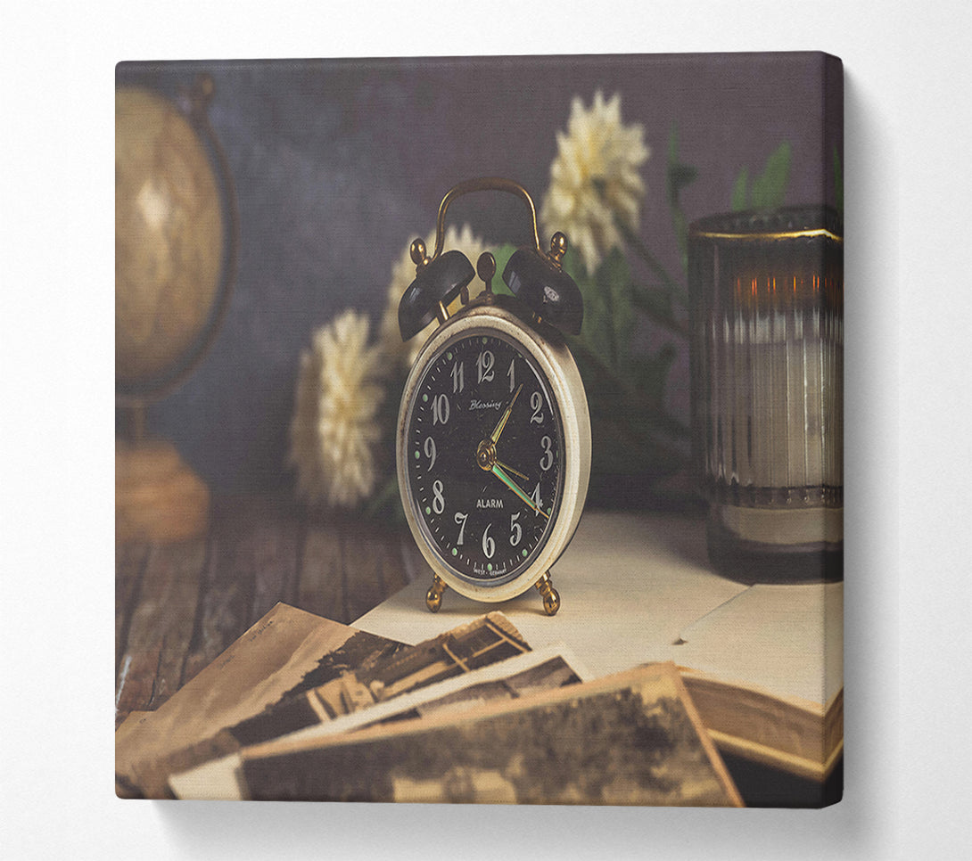  A Canvas Print of White Alarm Clock Memories Canvas Art