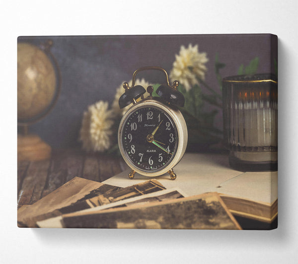  A Canvas Print of White Alarm Clock Memories Canvas Art