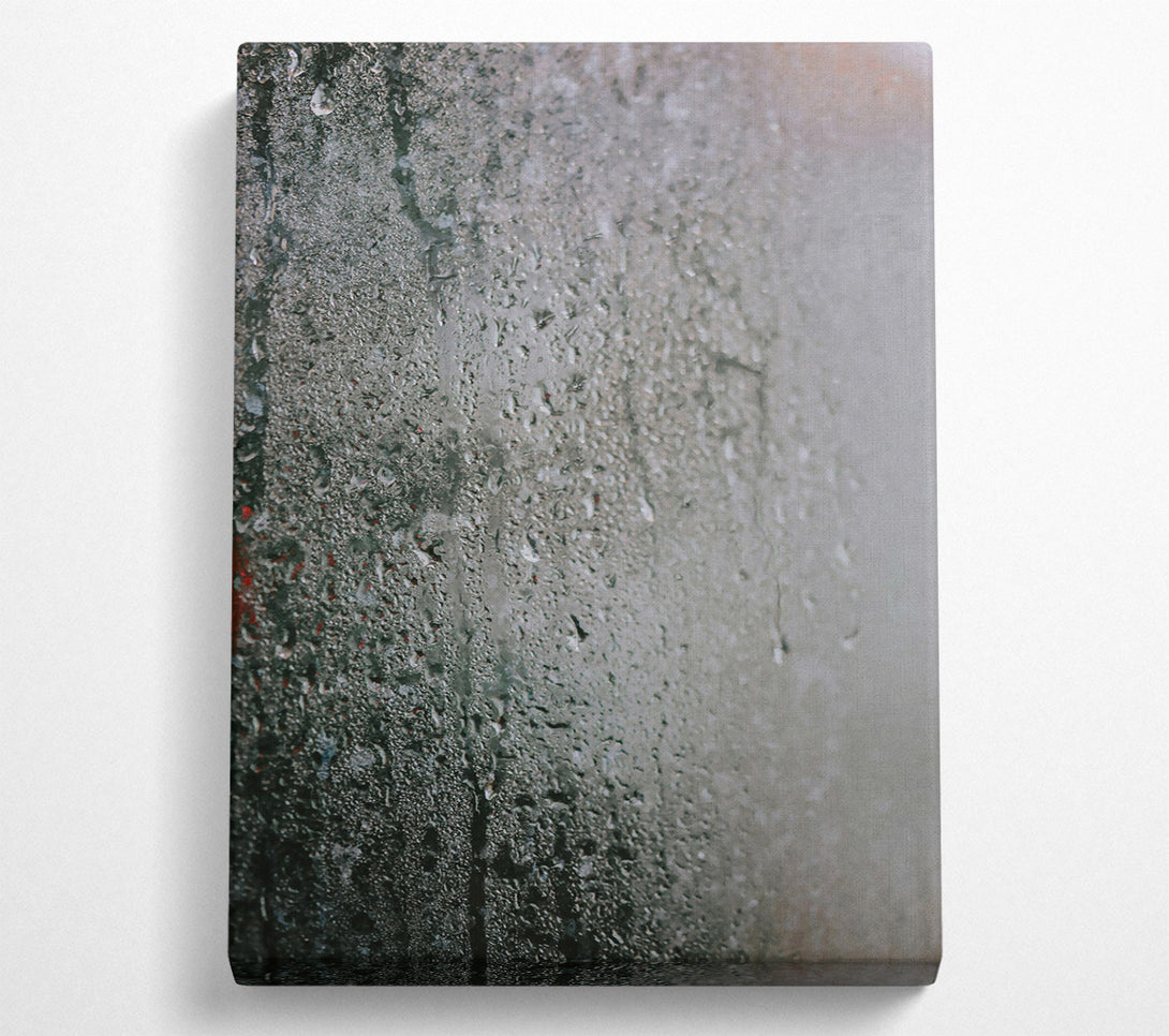  A Canvas Print of Grey Windowpane Rain Canvas Print