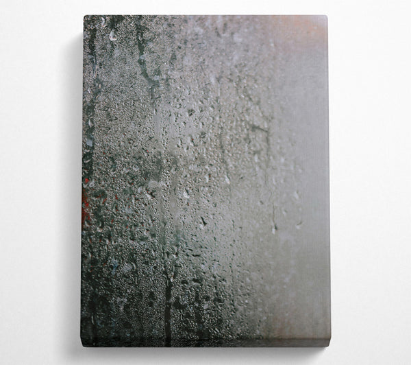  A Canvas Print of Grey Windowpane Rain Canvas Print