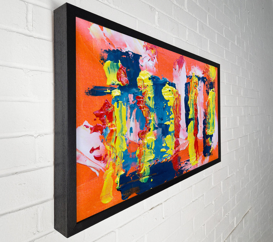  A Canvas Print of Orange Abstract Expressionism Canvas Art