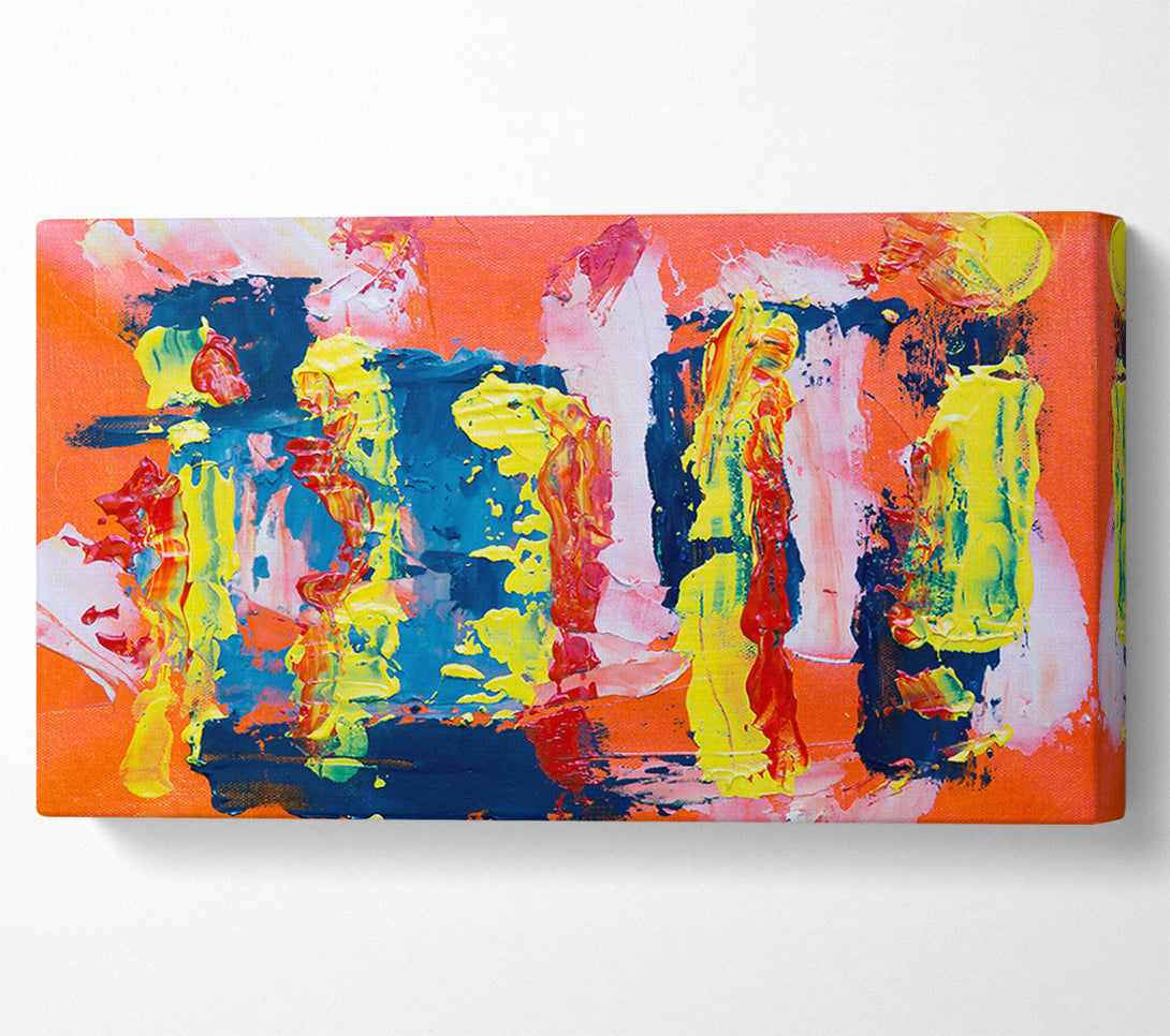  A Canvas Print of Orange Abstract Expressionism Canvas Art
