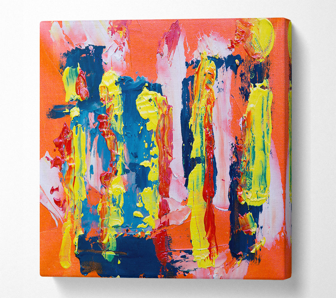  A Canvas Print of Orange Abstract Expressionism Canvas Art