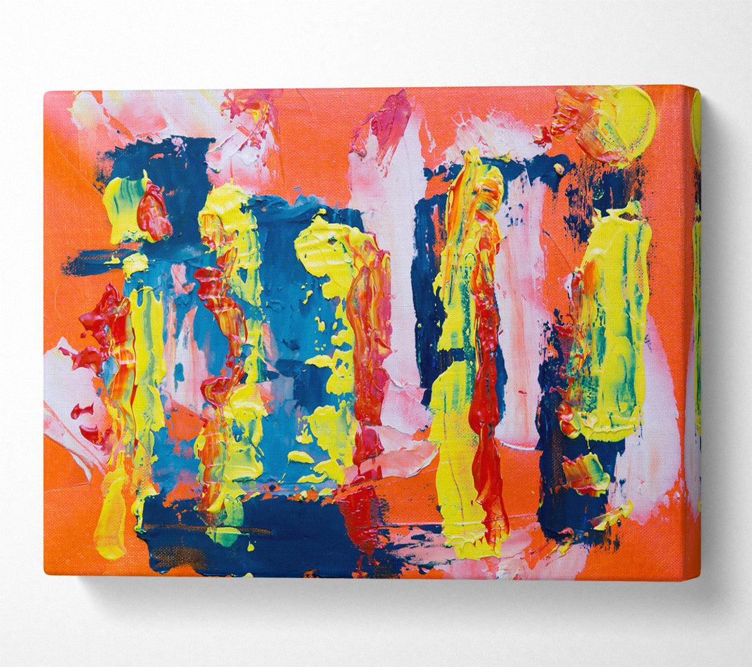  A Canvas Print of Orange Abstract Expressionism Canvas Art