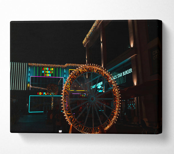  A Canvas Print of Golden Ferris Wheel Glow Canvas Wall Art