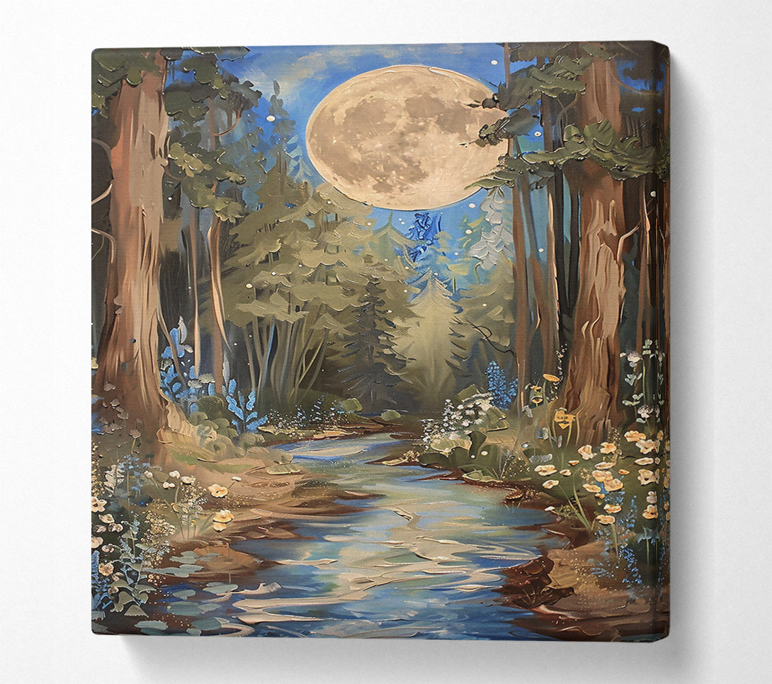  A Canvas Print of Blue Moon Stream Canvas Print