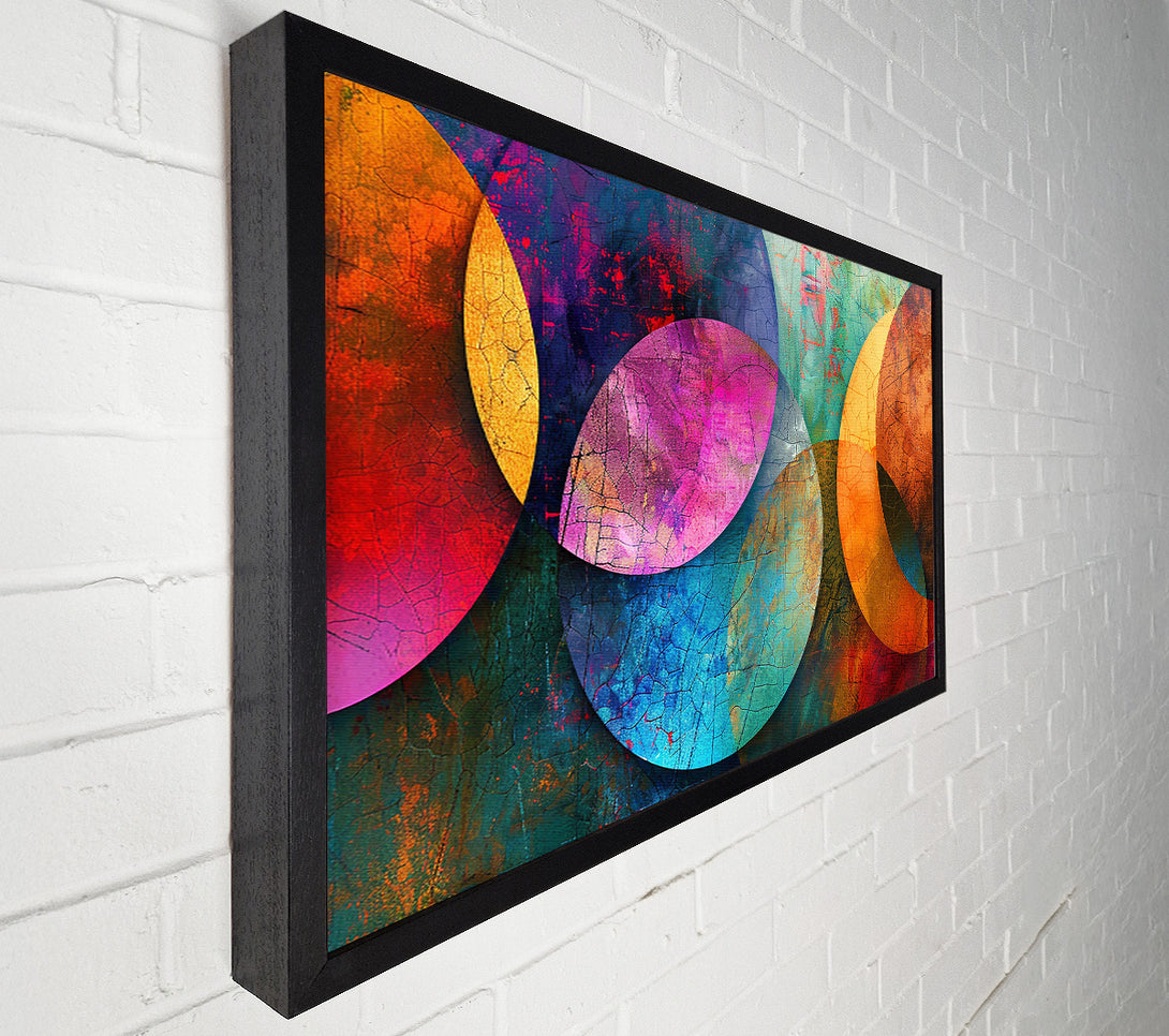 A Canvas Print of Blue Cracked Circles Canvas Art