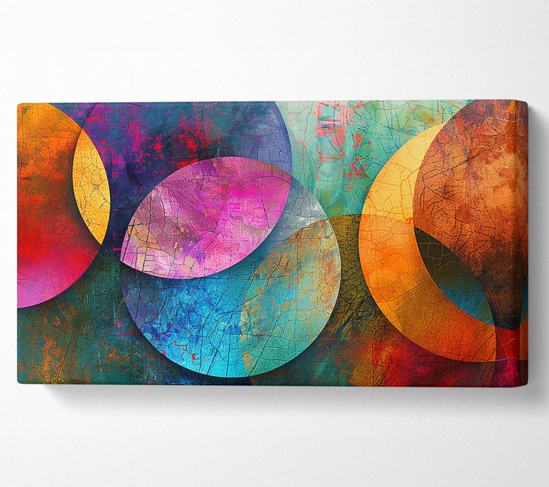  A Canvas Print of Blue Cracked Circles Canvas Art