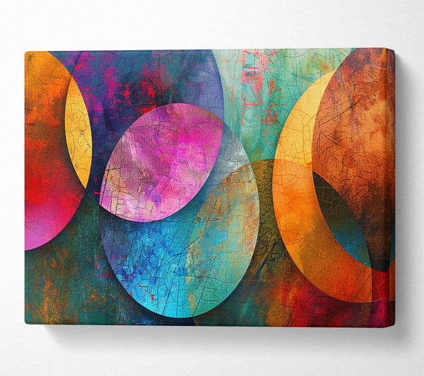  A Canvas Print of Blue Cracked Circles Canvas Art