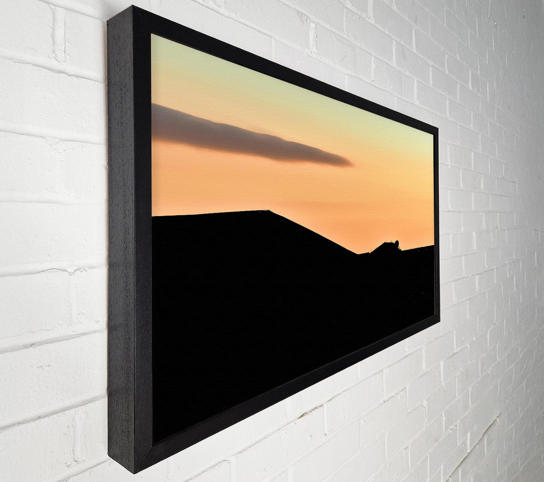  A Canvas Print of Peach Sunset Silhouette Canvas Wall Art