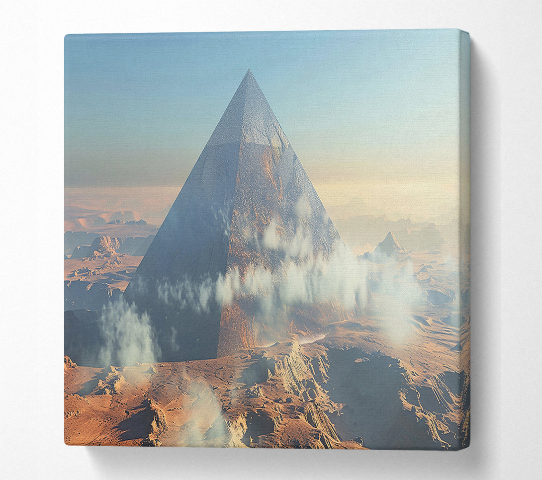  A Canvas Print of White Pyramid In Mist Canvas Art