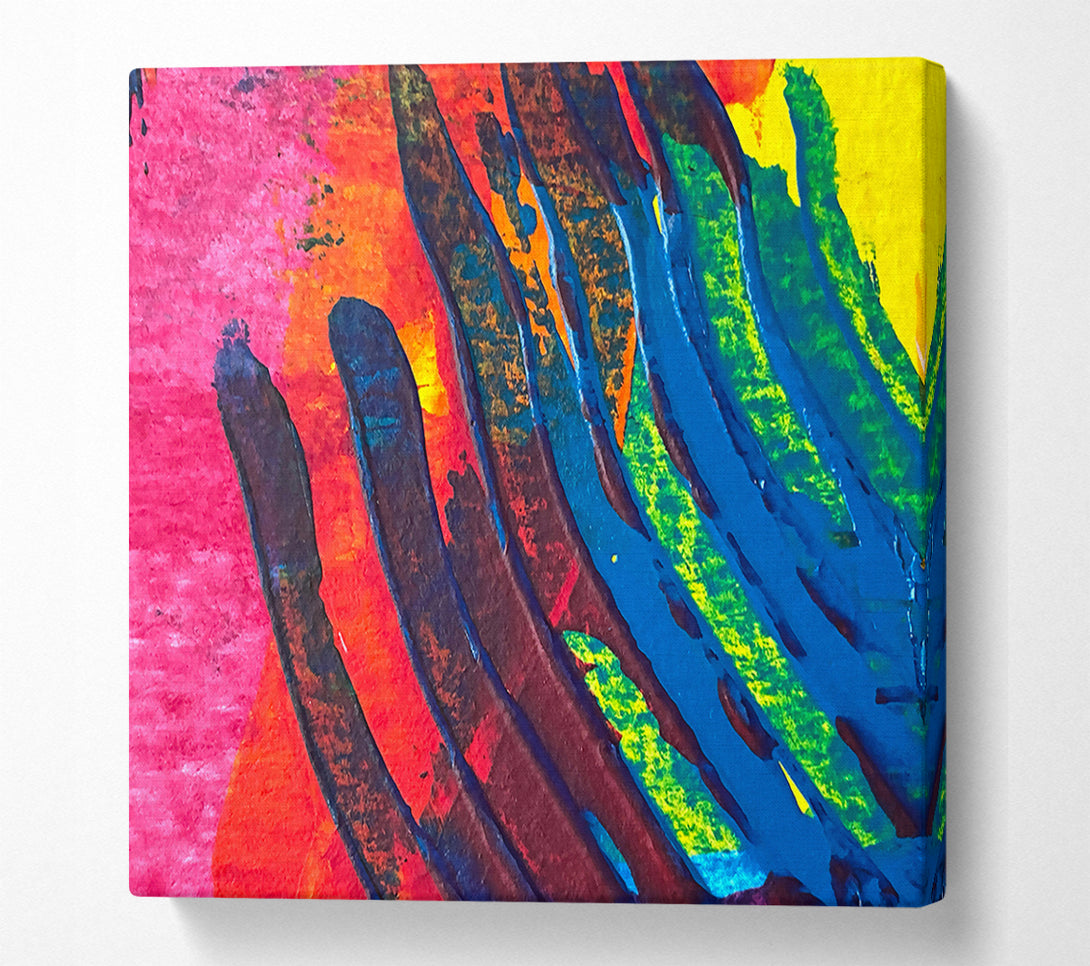  A Canvas Print of Blue And Crimson Waves Canvas Art