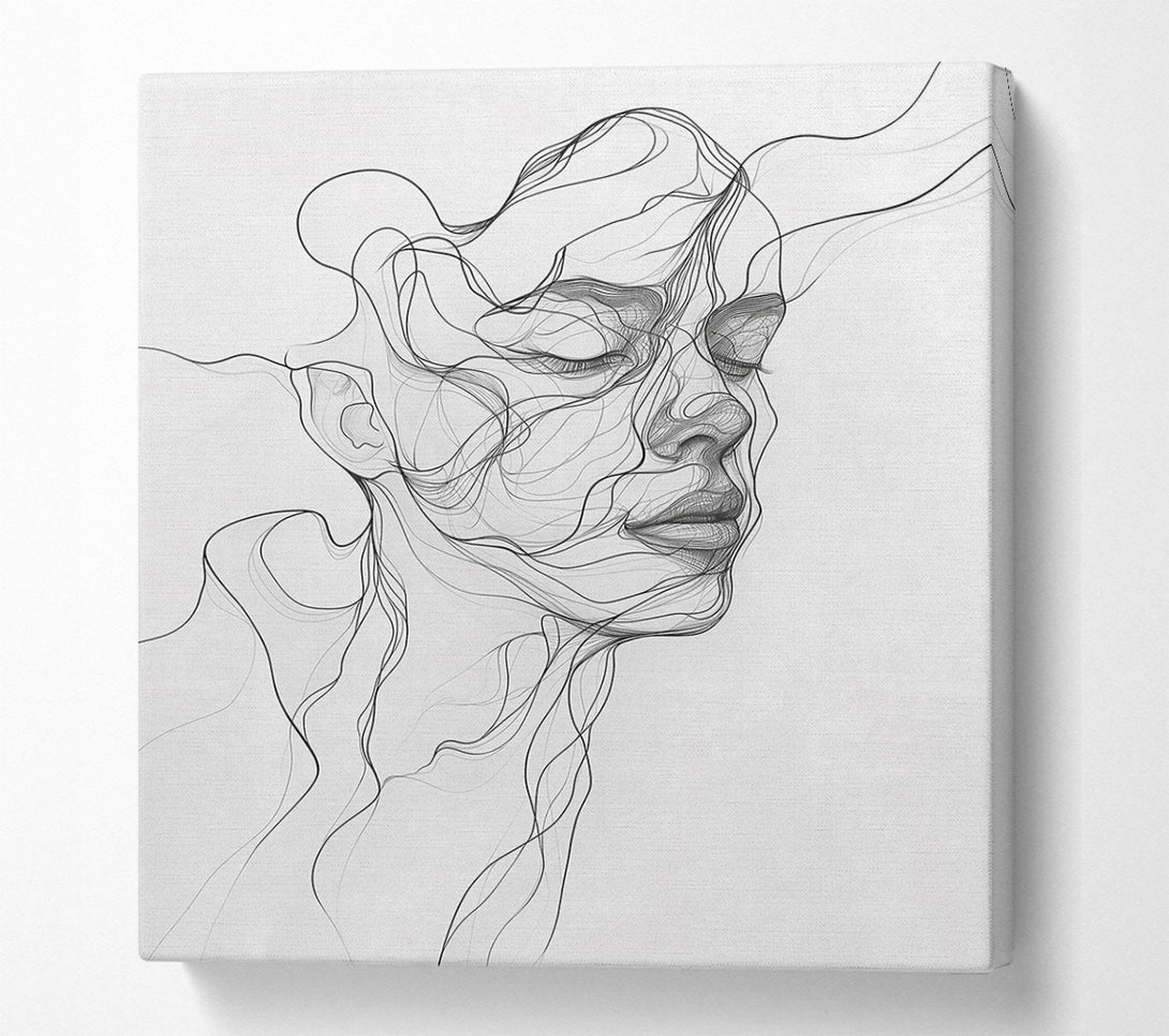  A Canvas Print of White Line Serenity Canvas Wall Art