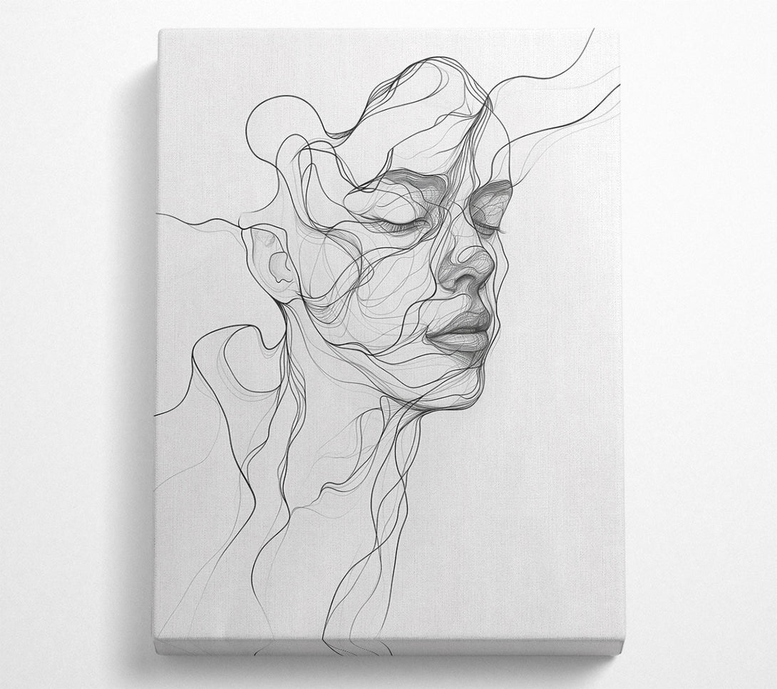  A Canvas Print of White Line Serenity Canvas Wall Art