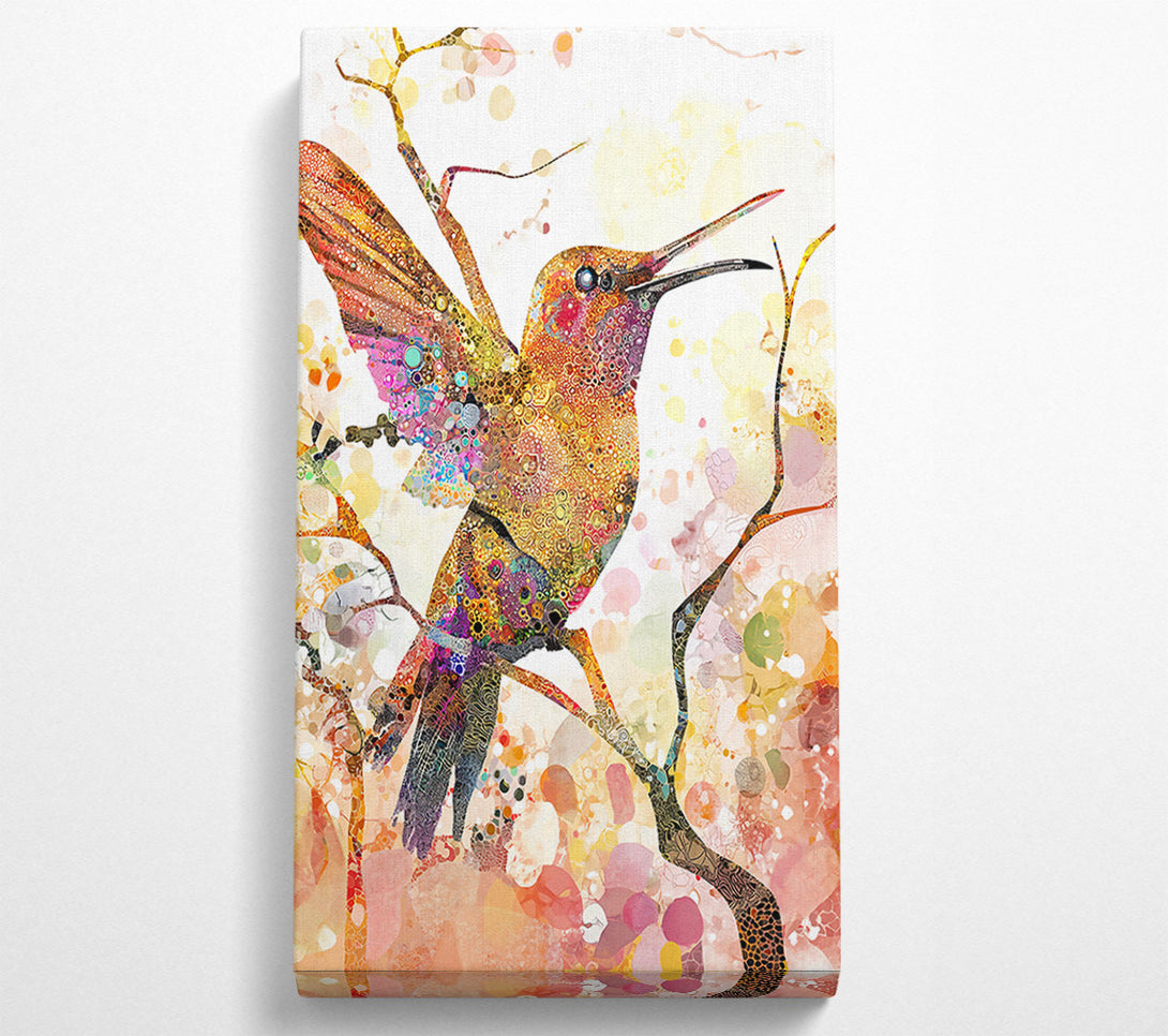  A Canvas Print of Golden Hummingbird Flight Canvas Art