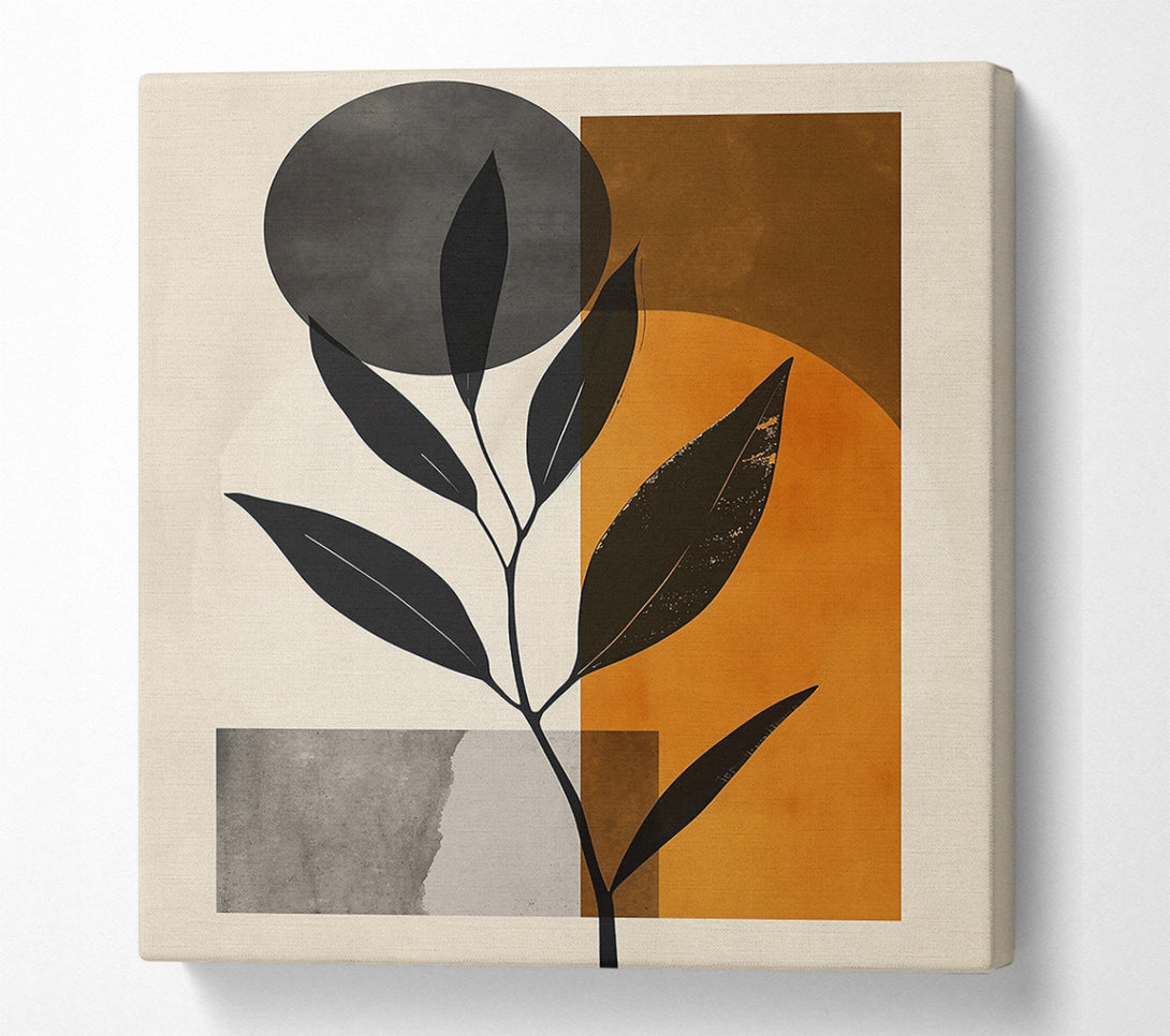  A Canvas Print of Amber Leaf Abstract Canvas Print