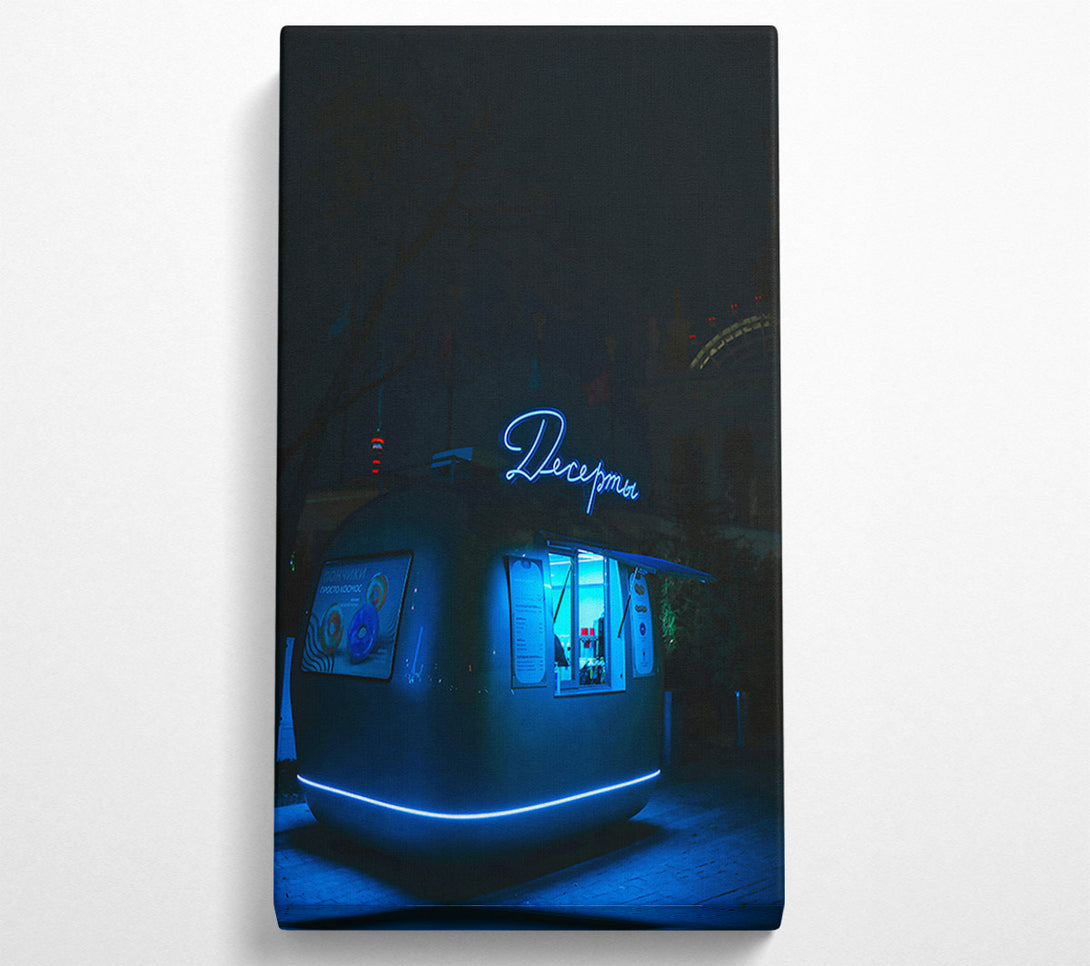  A Canvas Print of Blue Neon Dessert Stand Canvas Wall Art