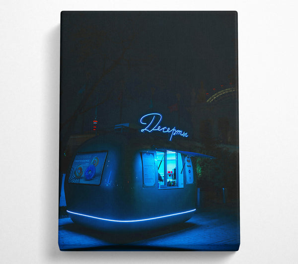  A Canvas Print of Blue Neon Dessert Stand Canvas Wall Art