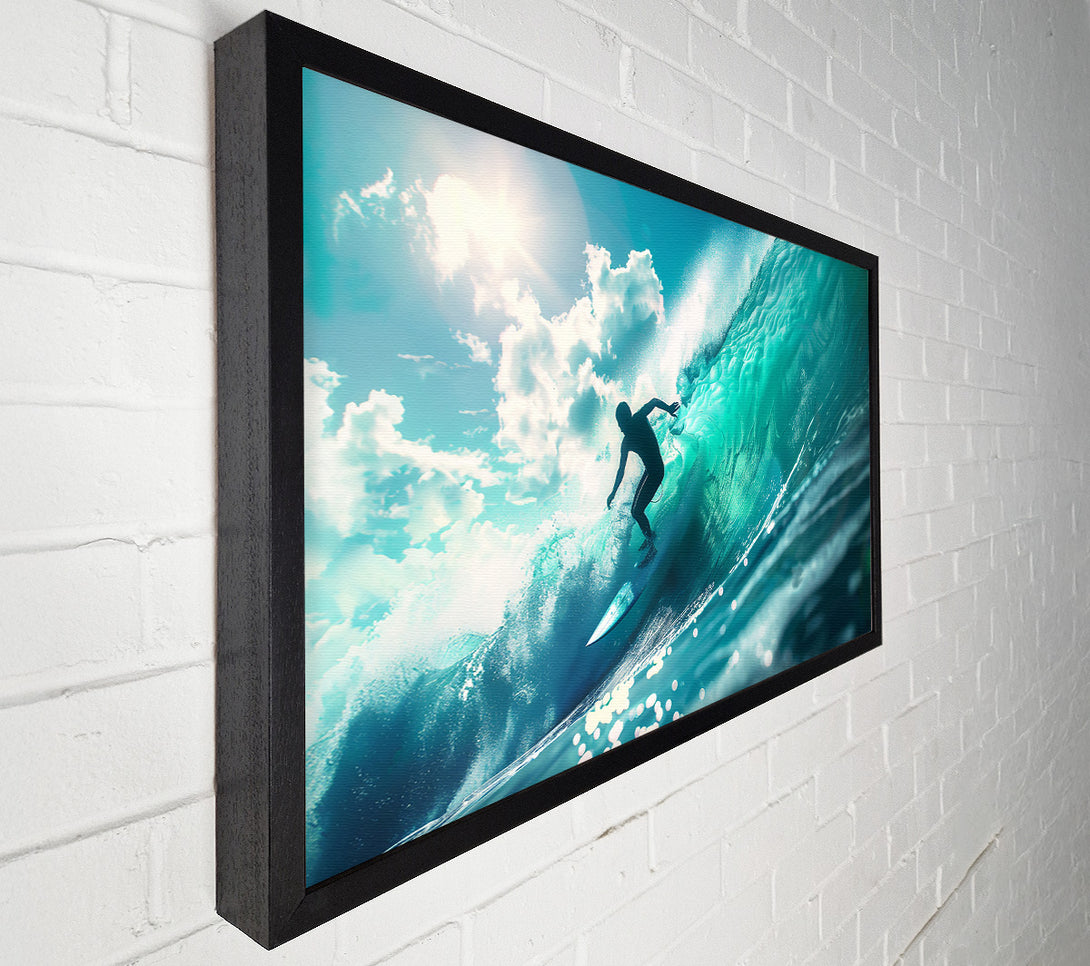 A Canvas Print of Teal Wave Rider Canvas Wall Art