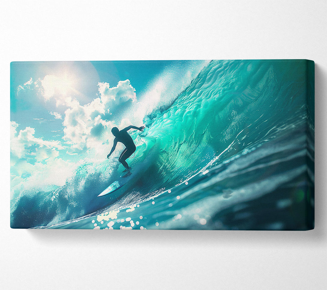  A Canvas Print of Teal Wave Rider Canvas Wall Art