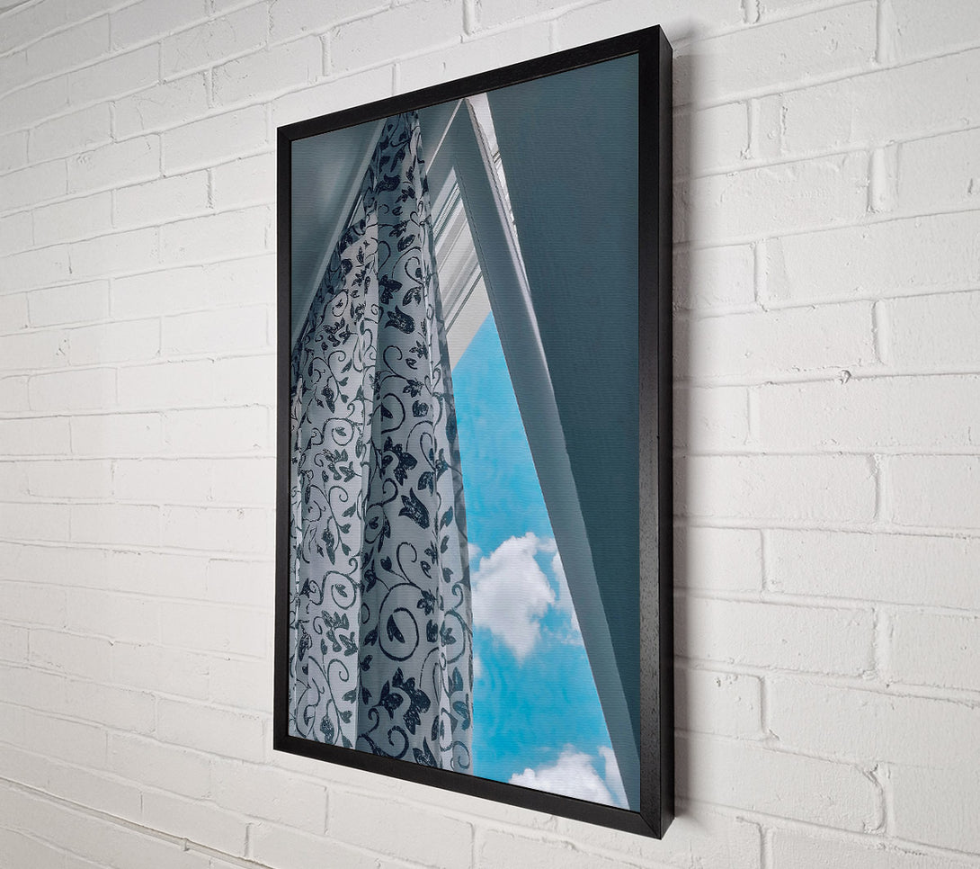  A Canvas Print of Blue Sky Curtains Canvas Wall Art
