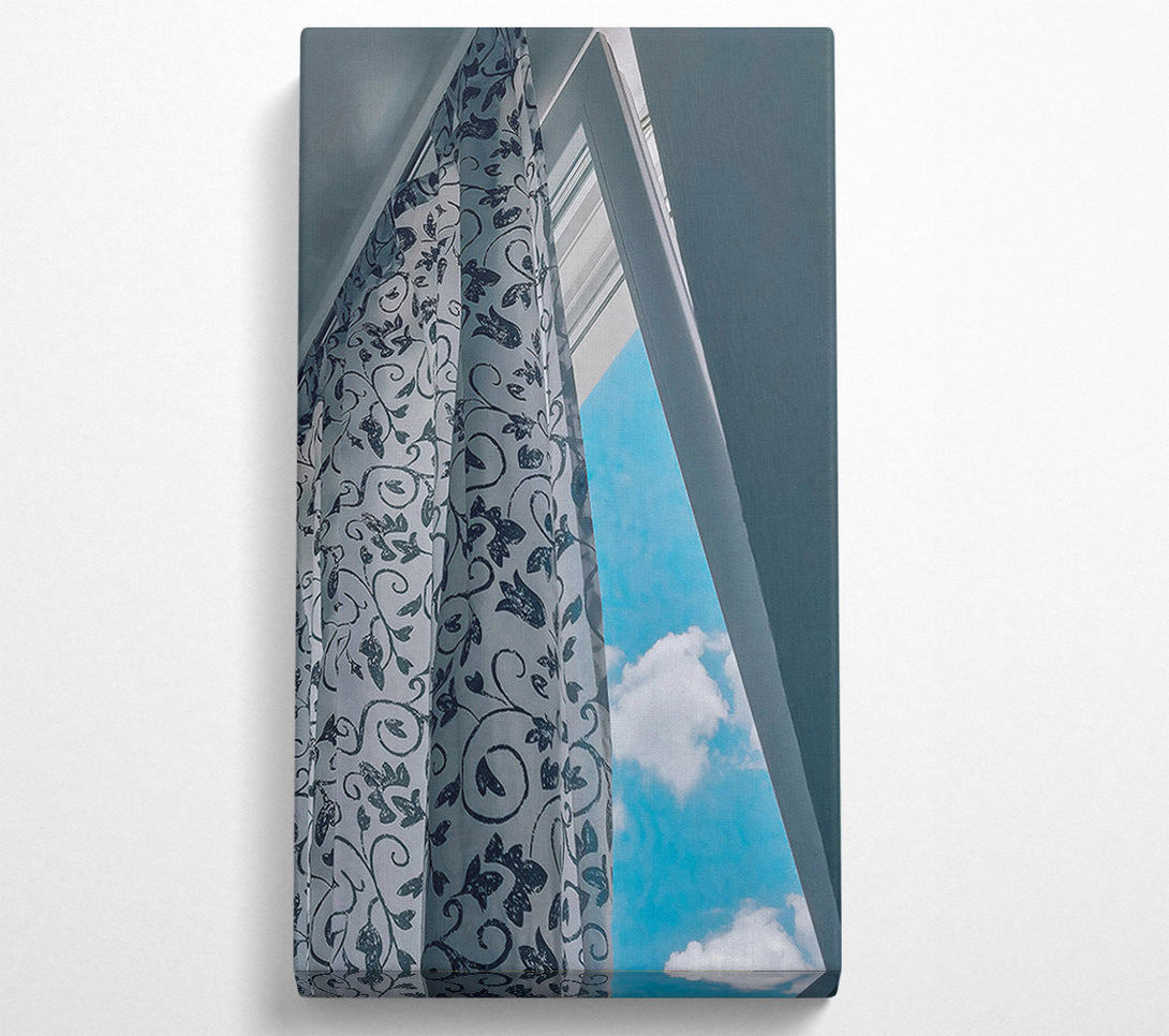  A Canvas Print of Blue Sky Curtains Canvas Wall Art