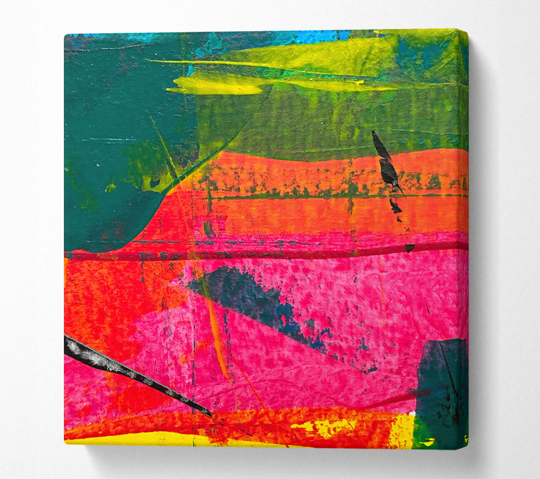  A Canvas Print of Crimson Abstract Expression Canvas Wall Art