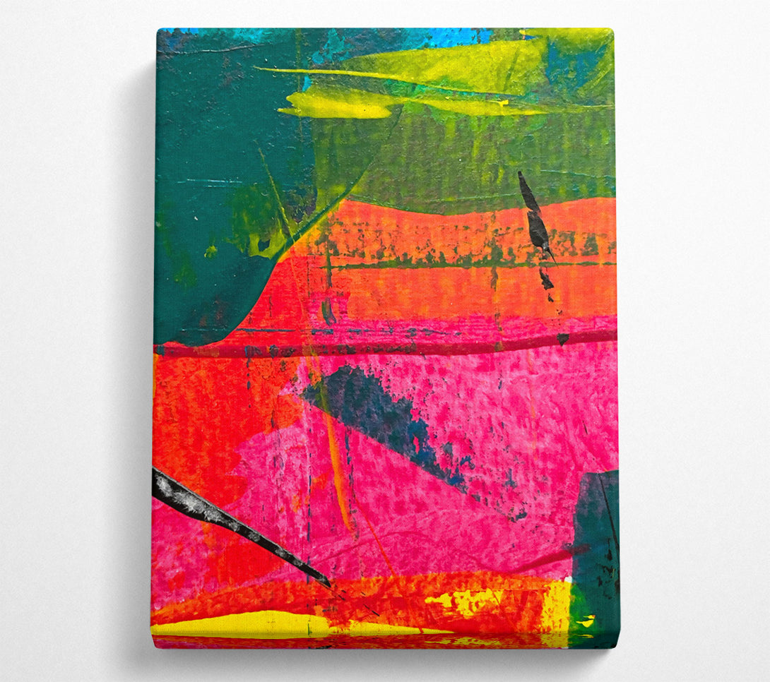  A Canvas Print of Crimson Abstract Expression Canvas Wall Art