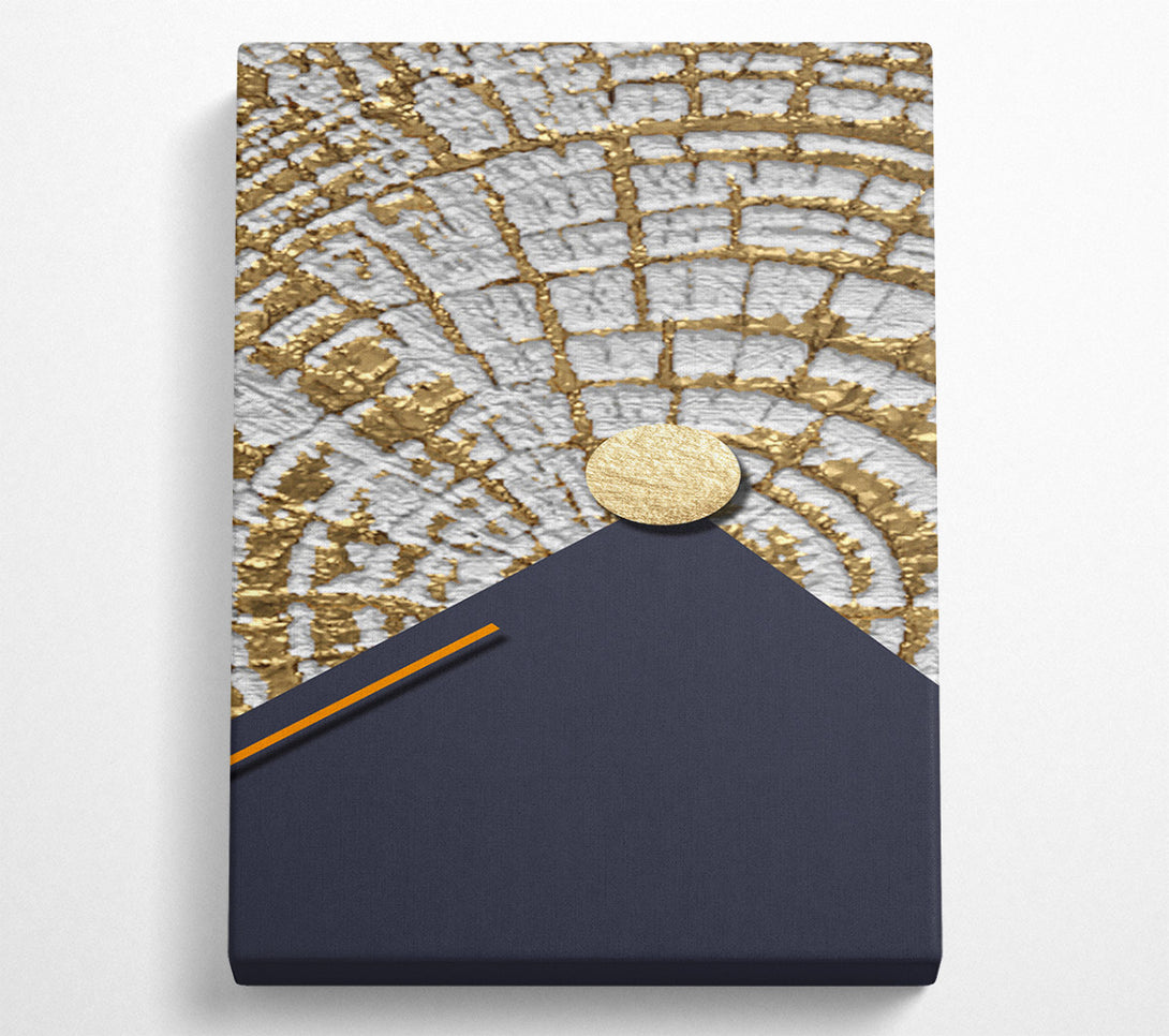  A Canvas Print of Gold Swirl And Blue Canvas Art
